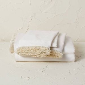 - Fringe Cotton Percale Sheet Set - Opalhouse™ designed with Jungalow FULL
